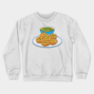 Pani Puri Gol Gappa Green Chutney India Pakistan Food Lovers Crewneck Sweatshirt